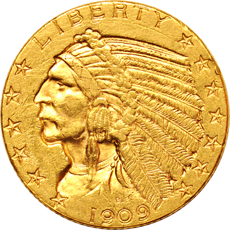 Fourteen Indian half-eagles.