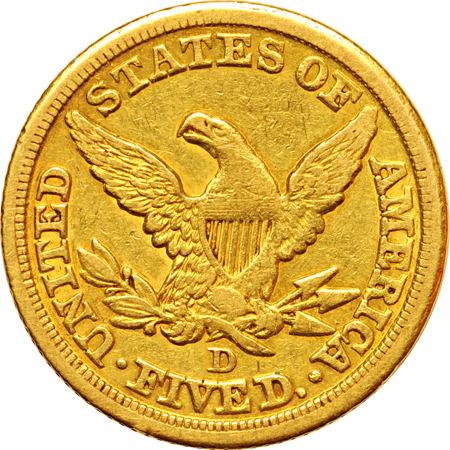 1855-D VF details/obverse lamination.