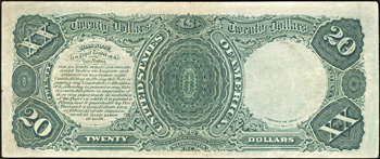 1880 $20.00.  Large Seal Blue Numbers. AU.