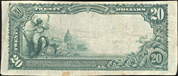 1902 $20.00. Wellston, MO Charter# 8011 Blue Seal. VF.