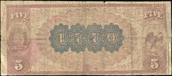 1882 $5.00. Columbia, MO Charter# 1770 Brown Back. VG.