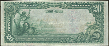 1902 $20.00 Date Back. Pella, IA Charter# 2063 Blue Seal. XF.