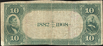 1882 $10.00. East Saint Louis, IL Charter# 5070 Date Back. VG.