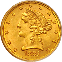 1881 PCGS MS-64.