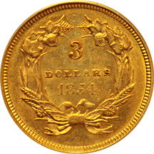 1854 PCGS XF-40.