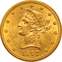 1897 PCGS MS-62 (rattler).