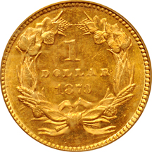 1873 OPEN 3. PCGS MS-62.