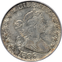 1806 POINTED 6, NO STEM (O-109, R.1). PCGS XF-45.