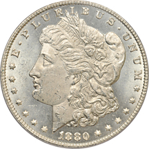 1880-CC 80/79, Reverse of 1878 (VAM-4, Top 100). PCGS MS-63.