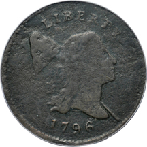 1796 (C-2, R.4+)With Pole. PCGS Genuine/code 97.