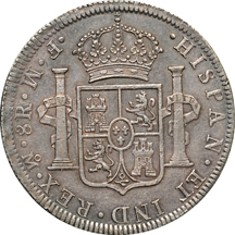 Mexico - 1772 Mexico City Inverted Mintmark and Assayer Initials 8 Reales. XF.