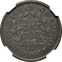 1804 Plain 4 - Stemless (C-13). NGC XF-45 BN.