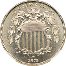 1873 Closed 3. NGC PF-65+ CAC.