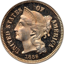 1869 (P01, plate coin) PCGS PF-65.