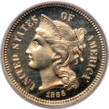 1866 (P01) PCGS PF-65.