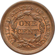 1855 (Upright 55, N-8) PCGS MS-63BN.