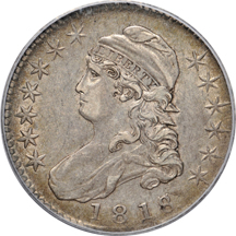 1818/7 large 8 (O-103, R.3) PCGS XF-45 CAC.