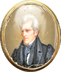 Andrew Jackson Minature Hand Painted Portrait Brooch.