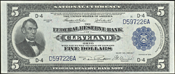 1918 $5.00 Cleveland.  CHCU.