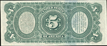 1869 $5.00.  CHCU.