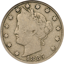 1885 PCGS F-12.