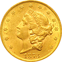 1873 Open 3. PCGS AU-58.