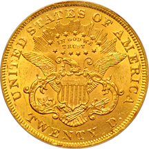 1873 Open 3. PCGS AU-58.