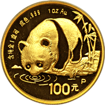 China - 1987 five-coin gold proof set.