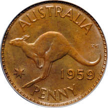 Australia - 1959-M half-penny PCGS PF-64BN, and a 1959-M penny PCGS PF-64BN.
