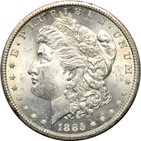 Set of Morgan dollars, 1878 through 1890-S, in an Intercept Shield album.