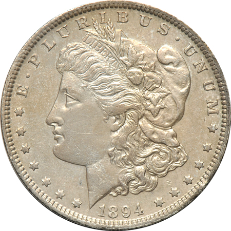 Set of Morgan dollars, 1891 through 1921-S (no 1895) in an Intercept Shield album.