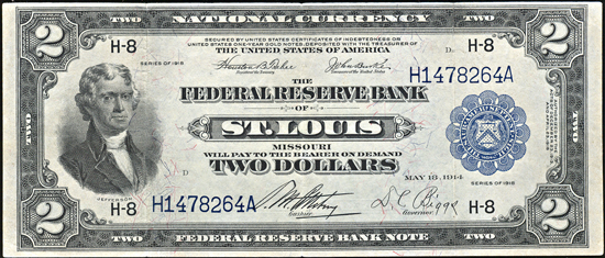 1918 $2.00 St. Louis.  VF.