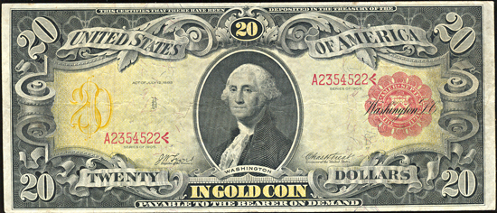 1905 $20.00 technicolor.  VF.