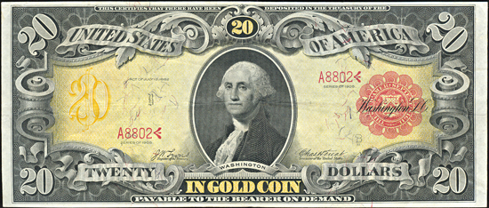 1905 $20.00 technicolor.  XF.