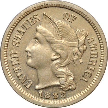 1883 (B05, plate coin) ACG MS-64.