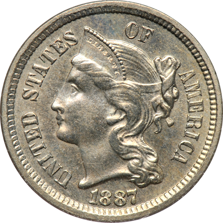 Seven three-cent nickels.