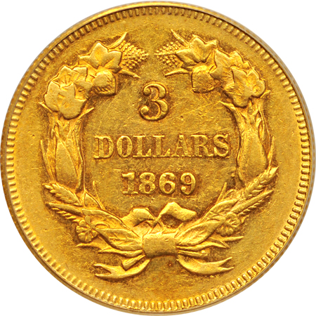 1869 PCGS AU-50.