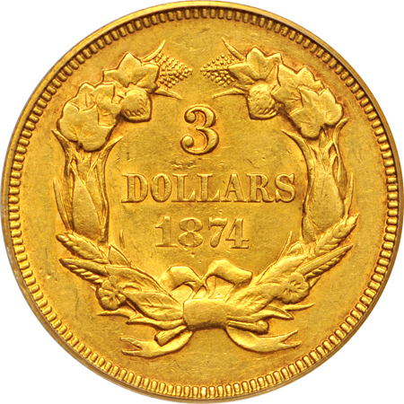 1874 PCGS AU-55.