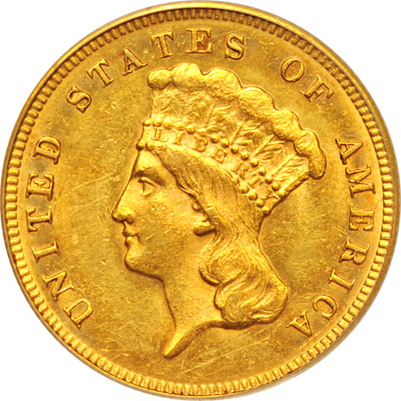 1874 PCGS AU-58.