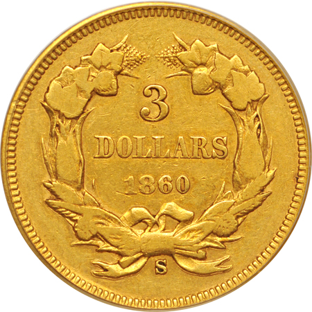 1860-S PCGS VF-30.