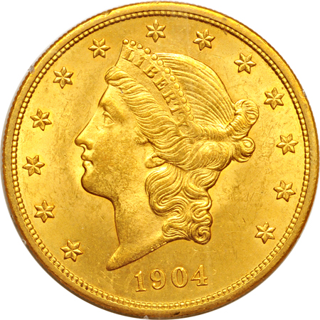 Two 1904 PCGS MS-62 (rattler).