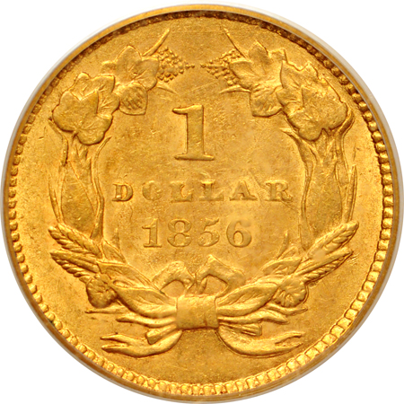 1856 Slanted 5. PCGS AU-58.