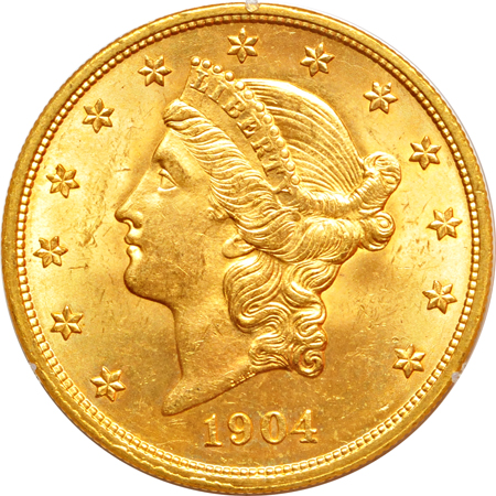 Two 1904 PCGS MS-62 (rattler).