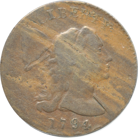 1794 Head of 1793 (S-17a, R.5)  ANACS F-15 (laminations).