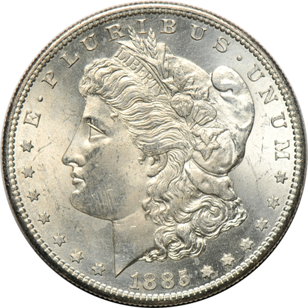 Collection of Morgan dollars, 1878 through 1890-S, in a Dansco album.