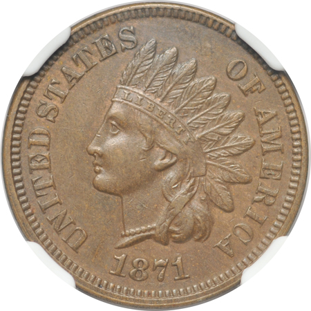 1871 NGC AU-58BN.