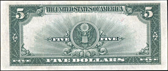 1923 $5.00.  XF.