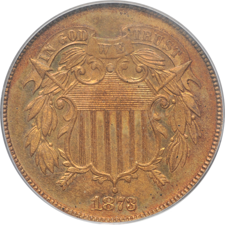 1873 Closed 3 PCGS PF-64RB.