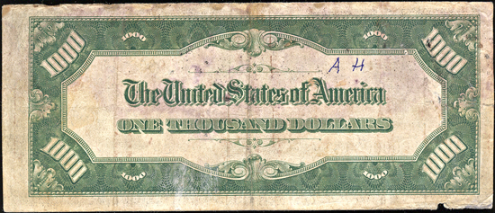 1934 $1,000.00 Chicago Star.  Good.