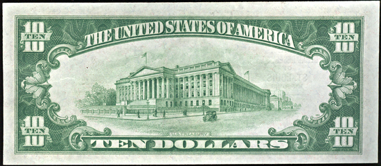 1929 $10.00 St. Louis Star.  AU.